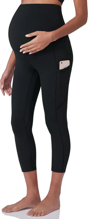POSHDIVAH Women's Maternity Workout Leggings Over The Belly Pregnancy Yoga Pants with Pockets Soft Activewear Work Pants
