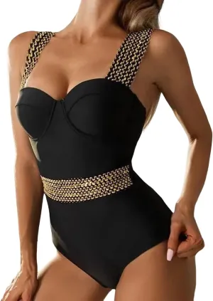 PTOLOCIF One Piece Swimsuit for Women Ruched Slimming Bathing Suit Deep V Neck Swimsuit Modest Full Coverage Swimwear