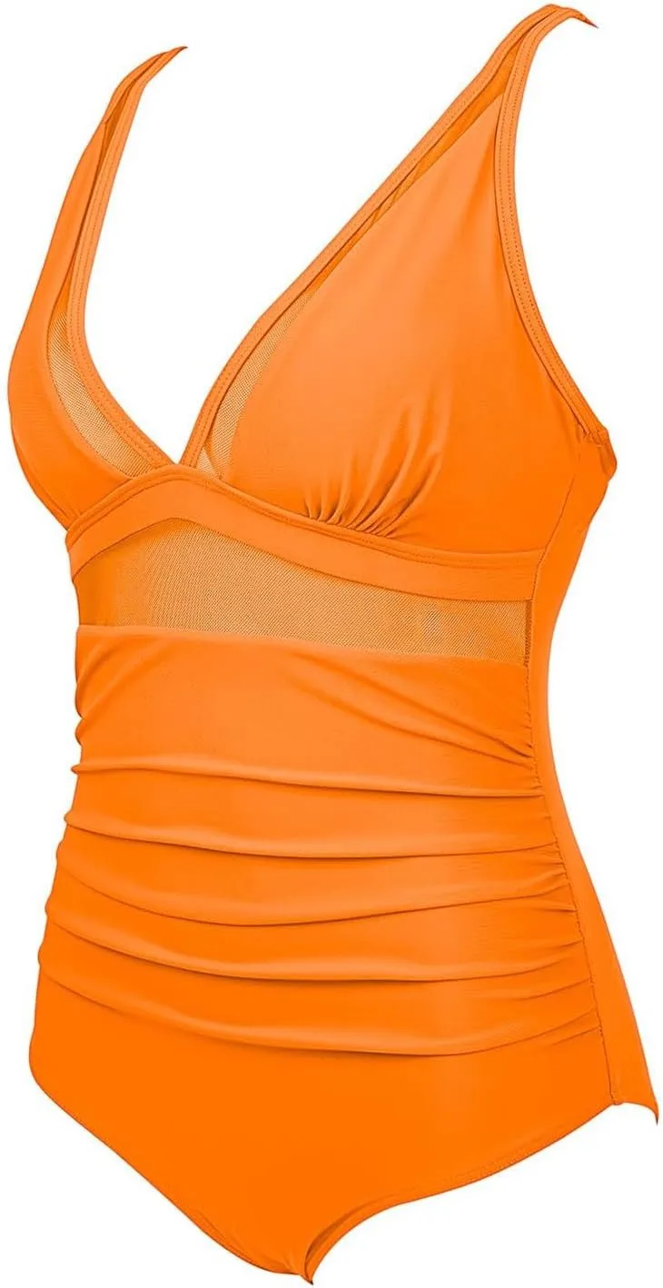 PTOLOCIF Sexy One Piece Swimsuit for Women Slimming High Waisted Bathing Suits Swimsuit Front Crossover Swimwear Monokinis