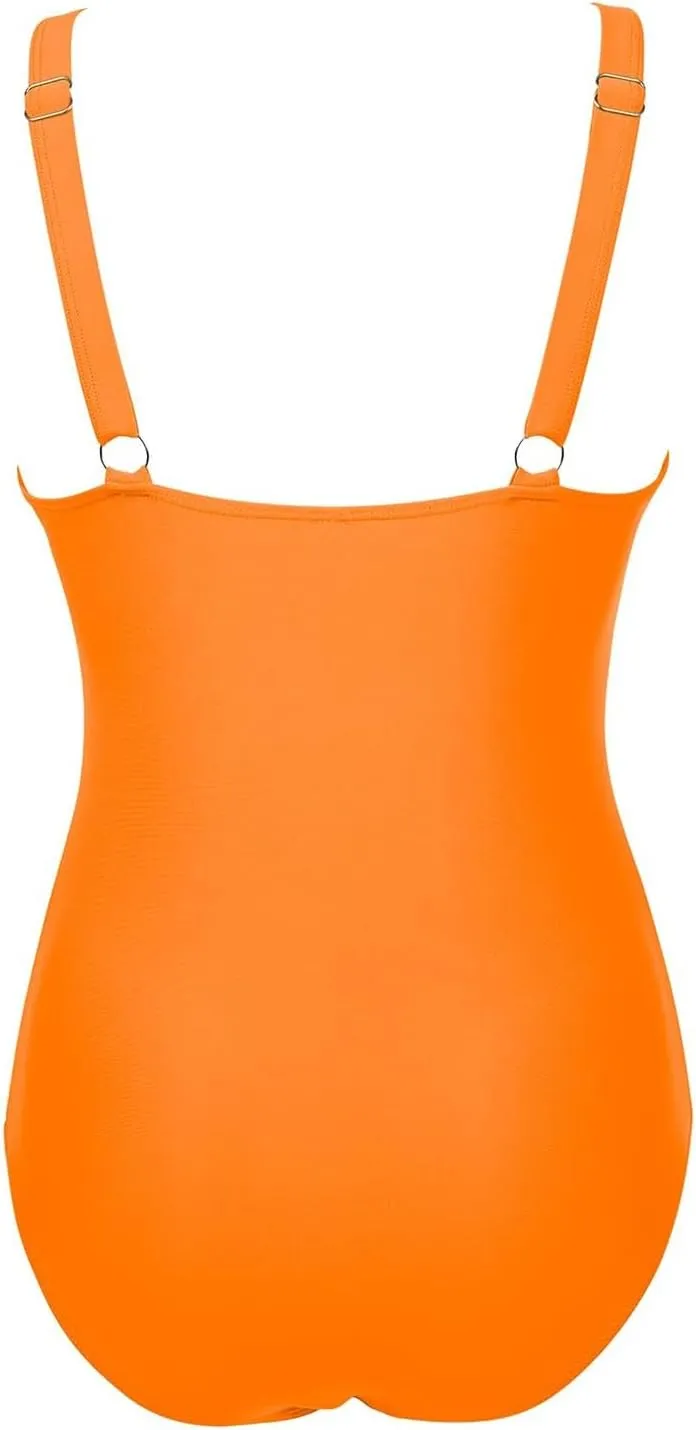 PTOLOCIF Sexy One Piece Swimsuit for Women Slimming High Waisted Bathing Suits Swimsuit Front Crossover Swimwear Monokinis