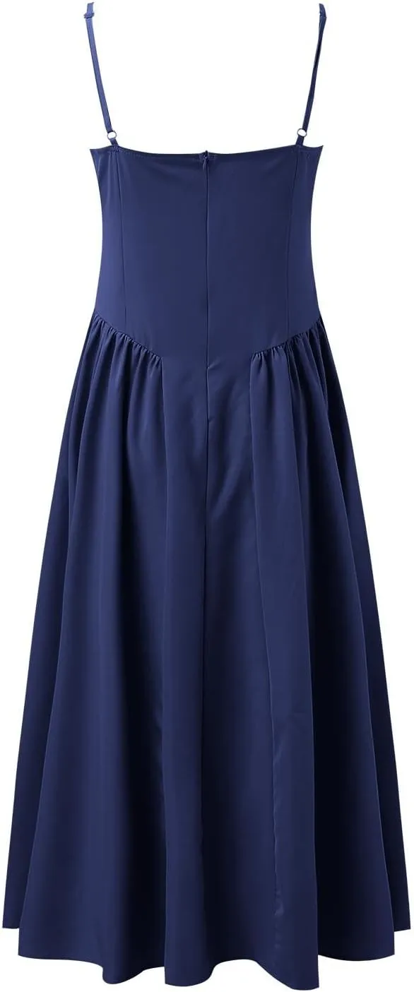 PTOLOCIF Summer Dresses for Women 2024, Trendy Bohemian Long Beach Sundresses Sleeveless Maxi Dress High Waisted Swing Dress