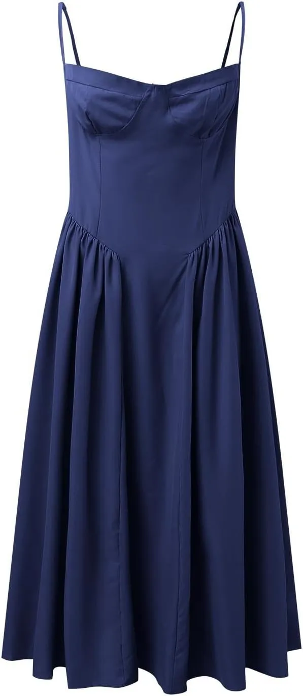 PTOLOCIF Summer Dresses for Women 2024, Trendy Bohemian Long Beach Sundresses Sleeveless Maxi Dress High Waisted Swing Dress