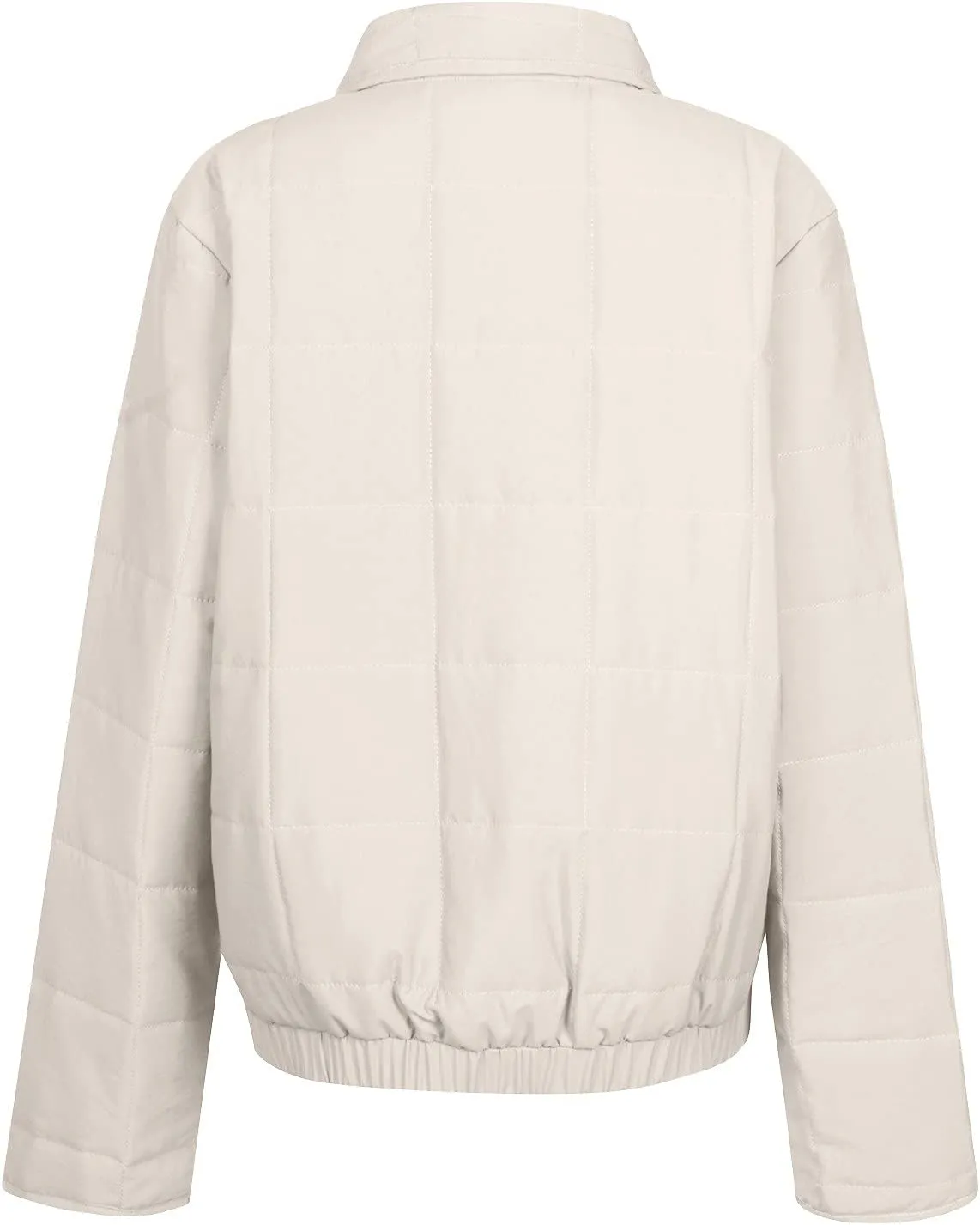 Quilted Jackets for Women Zip Up Plus Size Long Sleeve Coat Lightweight Puffer Jackets Loose Fit Winter Warm Outwear