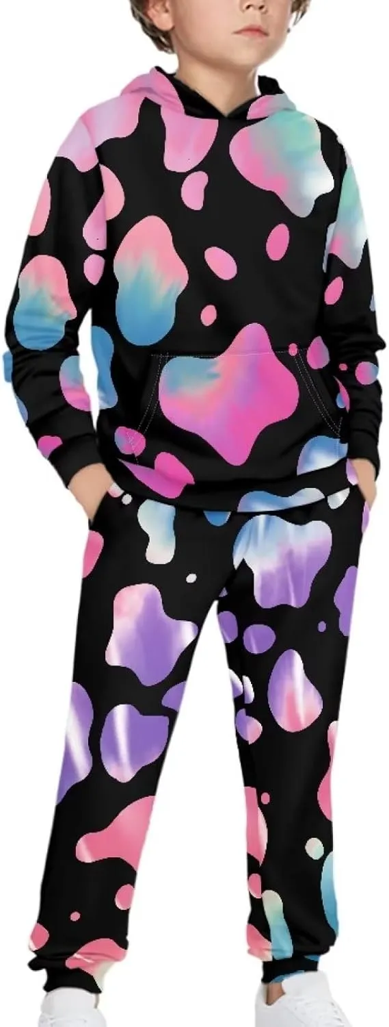Renewold 2 pcs Set Long Sleeve Kids Hoodie Sweatshirt and Sweatpants Boys Girls Activewear Clothing Outfits