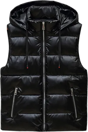 RTRDE Mens Winter Vests Outerwear Puffer Vest Sleeveless Jacket Zipper Outdoor Warm Water Resistant Coat Vest, M-4XL