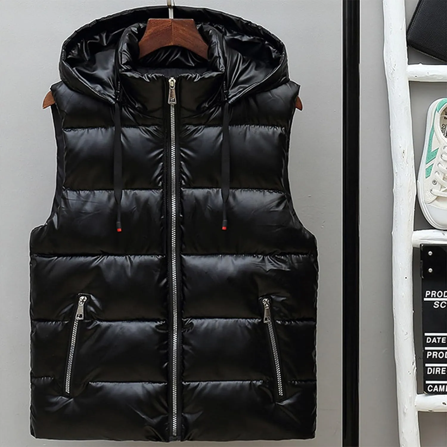RTRDE Mens Winter Vests Outerwear Puffer Vest Sleeveless Jacket Zipper Outdoor Warm Water Resistant Coat Vest, M-4XL