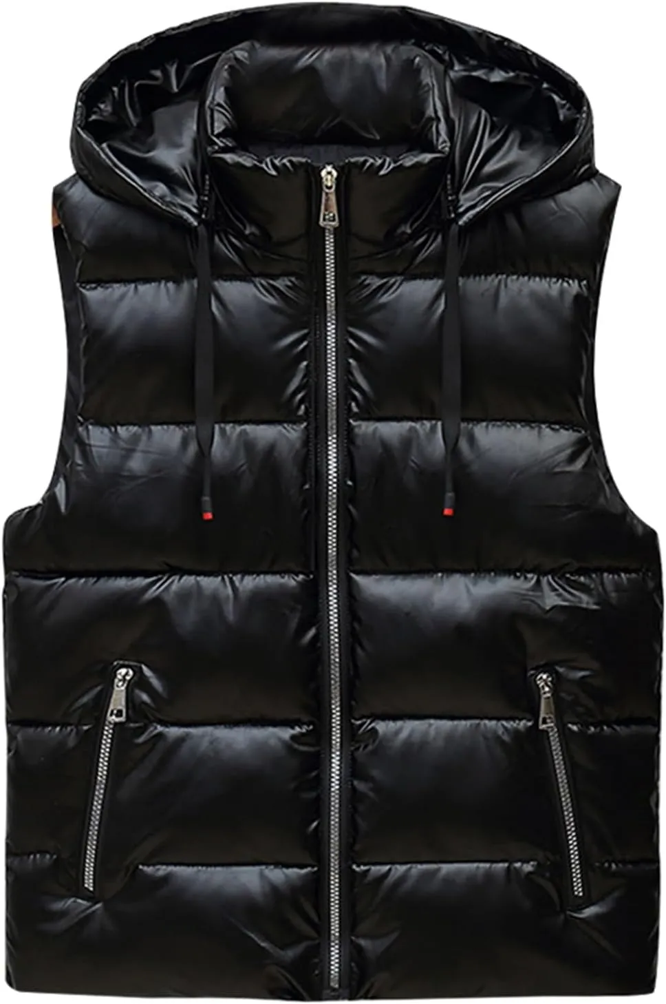RTRDE Mens Winter Vests Outerwear Puffer Vest Sleeveless Jacket Zipper Outdoor Warm Water Resistant Coat Vest, M-4XL
