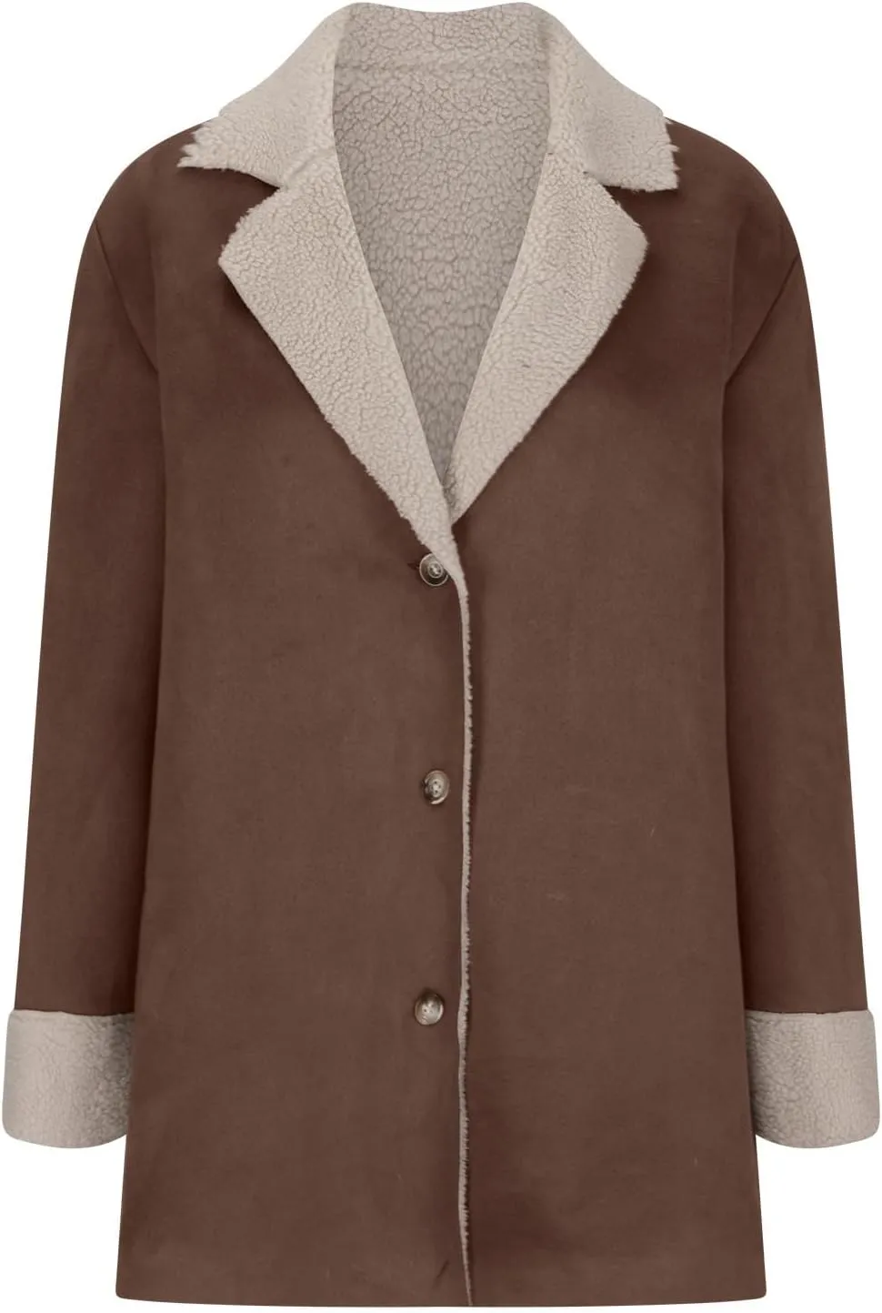 Sherpa Lined Jackets for Women Winter Suede Coats Long Trench Coat Single Breasted Overcoats Long Coats