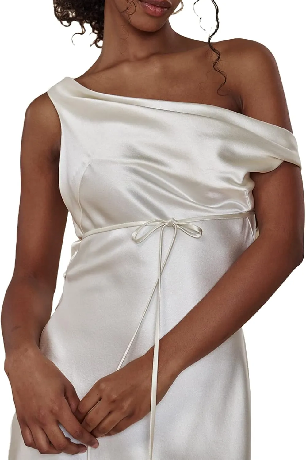 SOLILOQUY Women Lace Satin Slip Mini Dress Sexy Spaghetti Strap Frill Bust A-line Short Dress Y2K Party Nightwear
