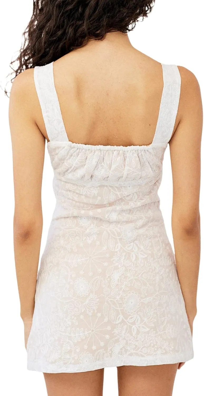 SOLILOQUY Women Lace Satin Slip Mini Dress Sexy Spaghetti Strap Frill Bust A-line Short Dress Y2K Party Nightwear