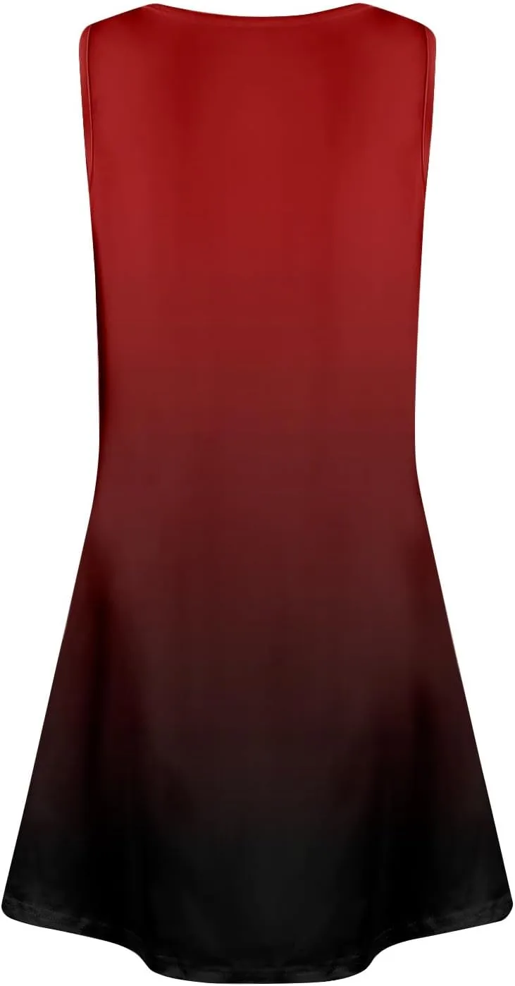 Summer Dresses for Women 2025 Beach Vacation Spring Clothes Sleeveless V Neck Loose Sundresses