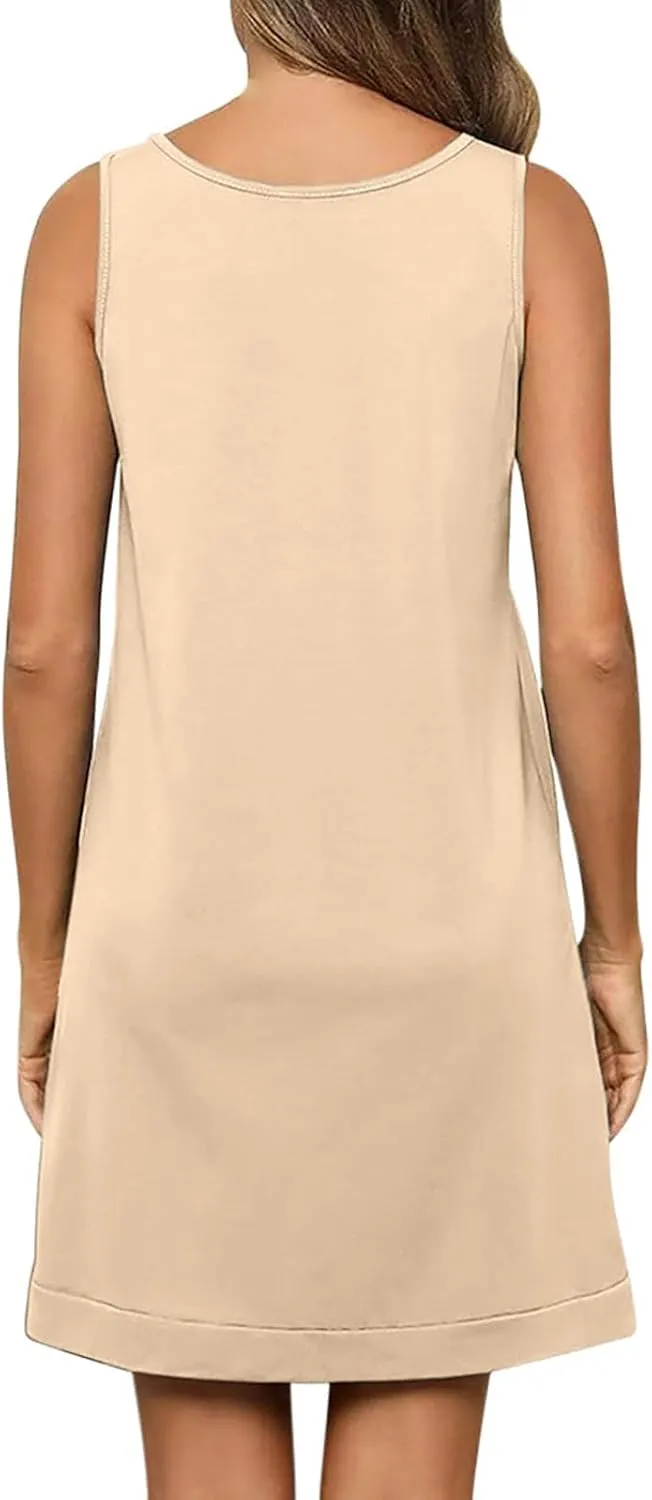 Summer Dresses for Women 2025 Sleeveless Spring Sexy V-Neck Tank Dresses Causal Loose Beach Hawaiian Mini Sundress