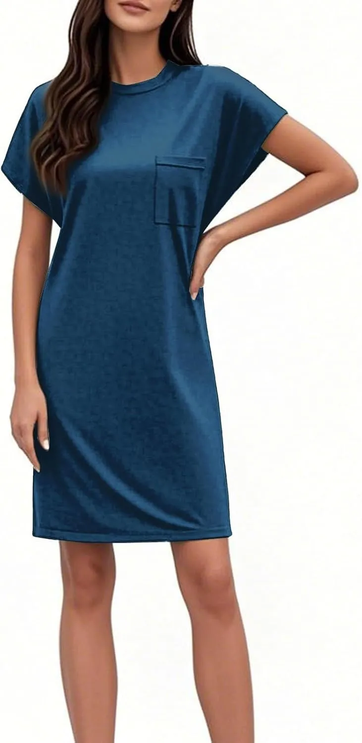 Summer Dresses for Women 2025 Trendy Must-Have Short Sleeve T-Shirt Dress Crew Neck Sundresses for Vacation Essential