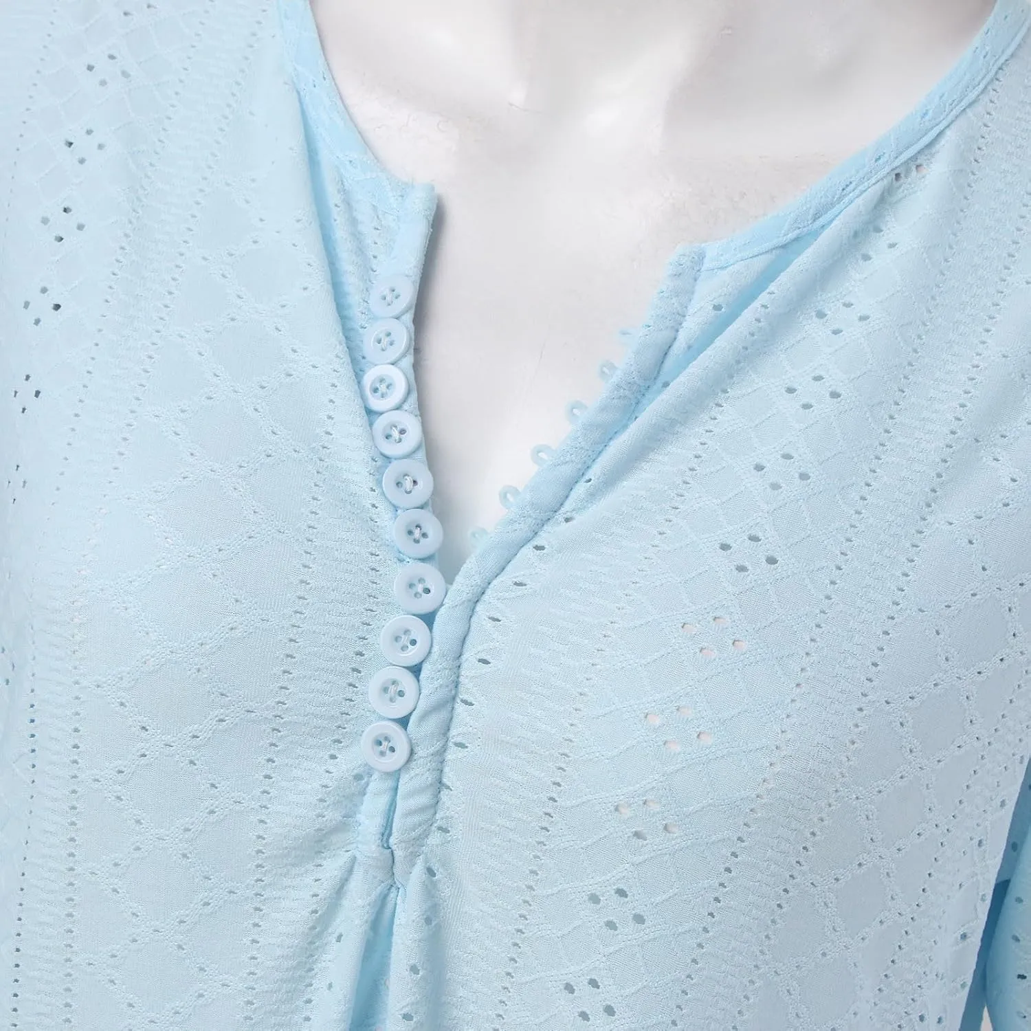 Summer Maxi Dresses for Women 2025 Vacation Casual V Neck Eyelet Dress with Sleeves Pockets Wedding Guest Church Outfits