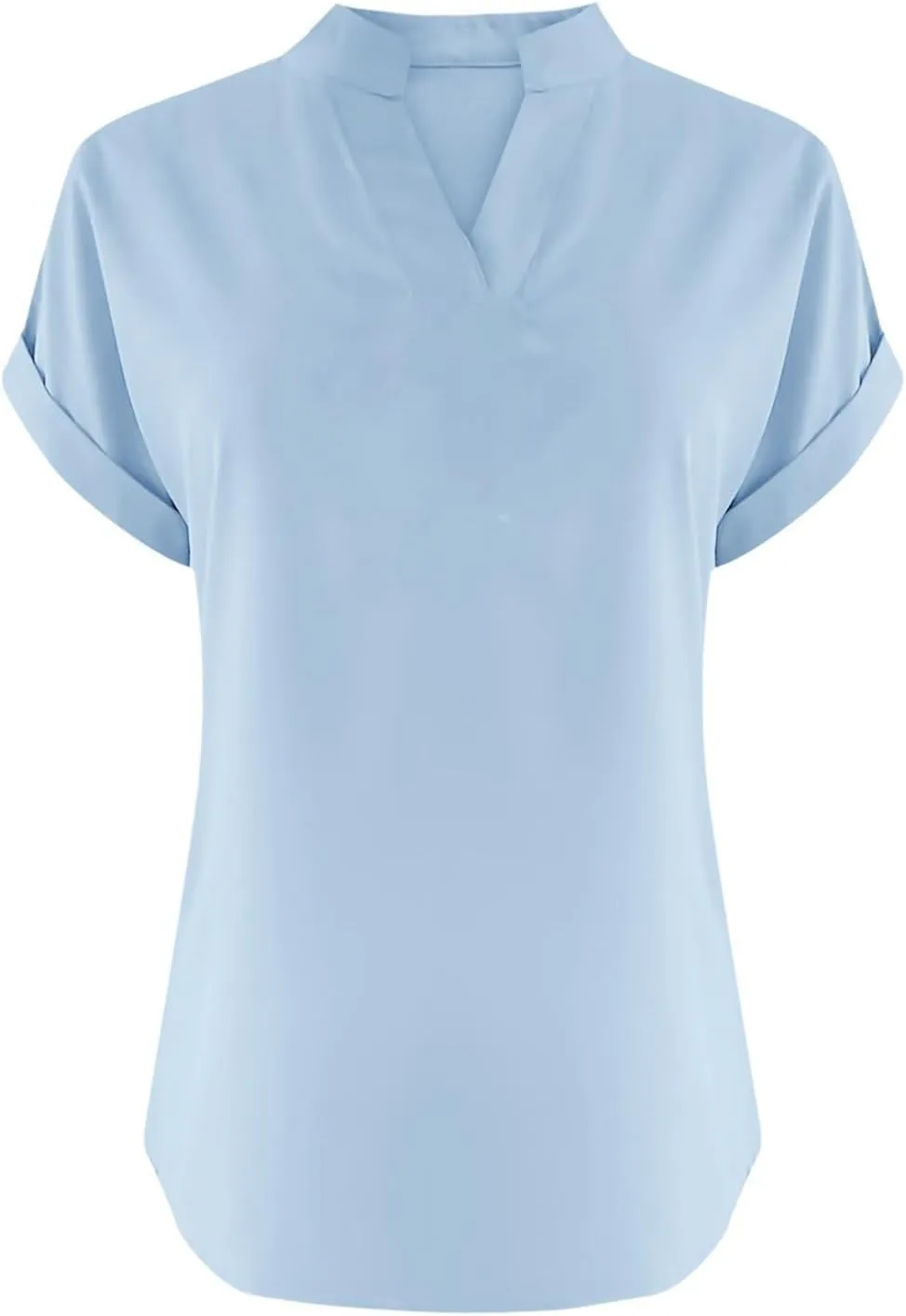 Summer Tops for Women 2025 Casual Short Sleeve Cotton Linen Shirts Button V Neck Tunic Blouse Beach Vacation Clothes