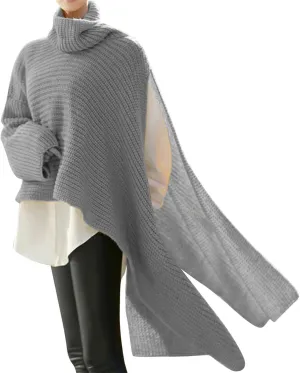 Sweater for Women Long Sleeve High Neck Knitted Pullover Plain Fall Tops Loose Fit Spring Oversized Turtleneck Warm Winter