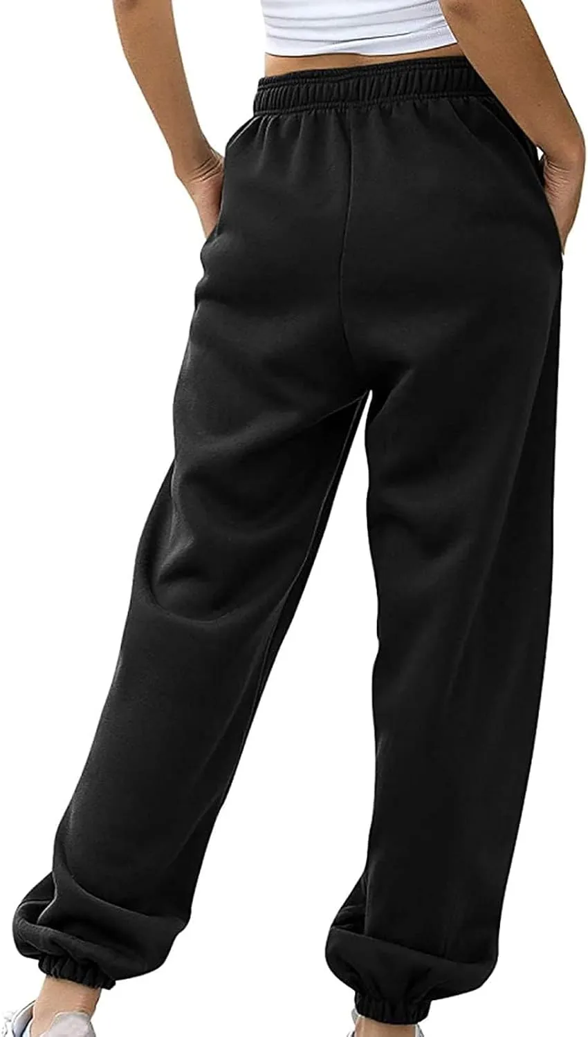 Sweatpants Women High Waisted Sweatpants Workout Active Joggers Pants Baggy Lounge Bottoms Cinch Bottom Sweatpants