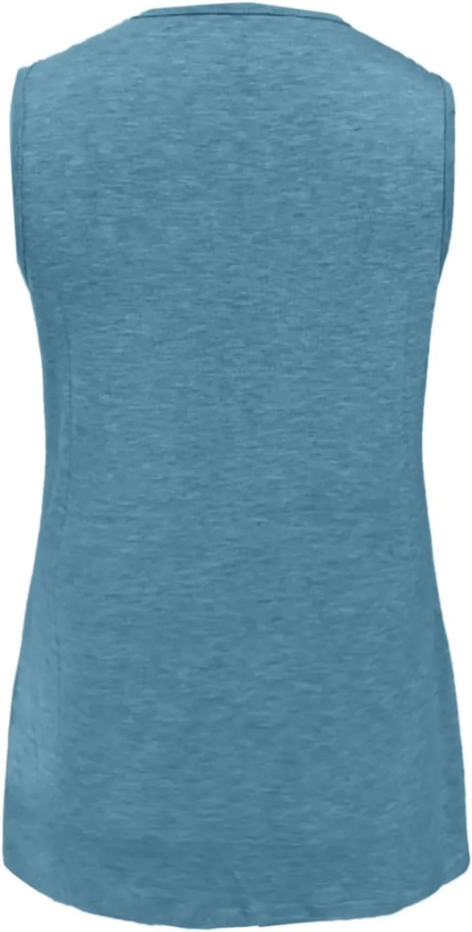 Tank Top for Women Summer V Neck T Shirt Trendy Sleeveless Solid Color Tee Loose Fit Trendy Clothes