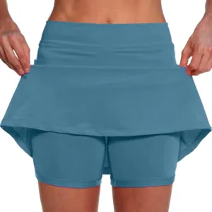 Tennis Skorts for Women Golf Athletic Activewear Skorts Mini Summer Workout Running Shirts with Pockets