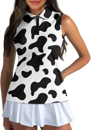 TOADDITDO Women's Golf Top Sleeveless Collared Tennis Tank Tops Shirts Quick Dry Activewear Size XS-2XL