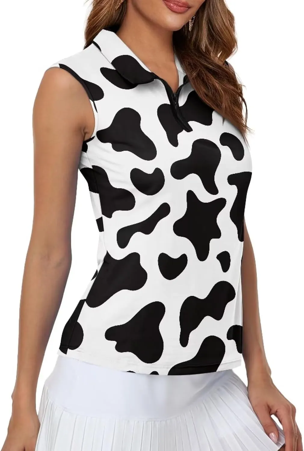 TOADDITDO Women's Golf Top Sleeveless Collared Tennis Tank Tops Shirts Quick Dry Activewear Size XS-2XL