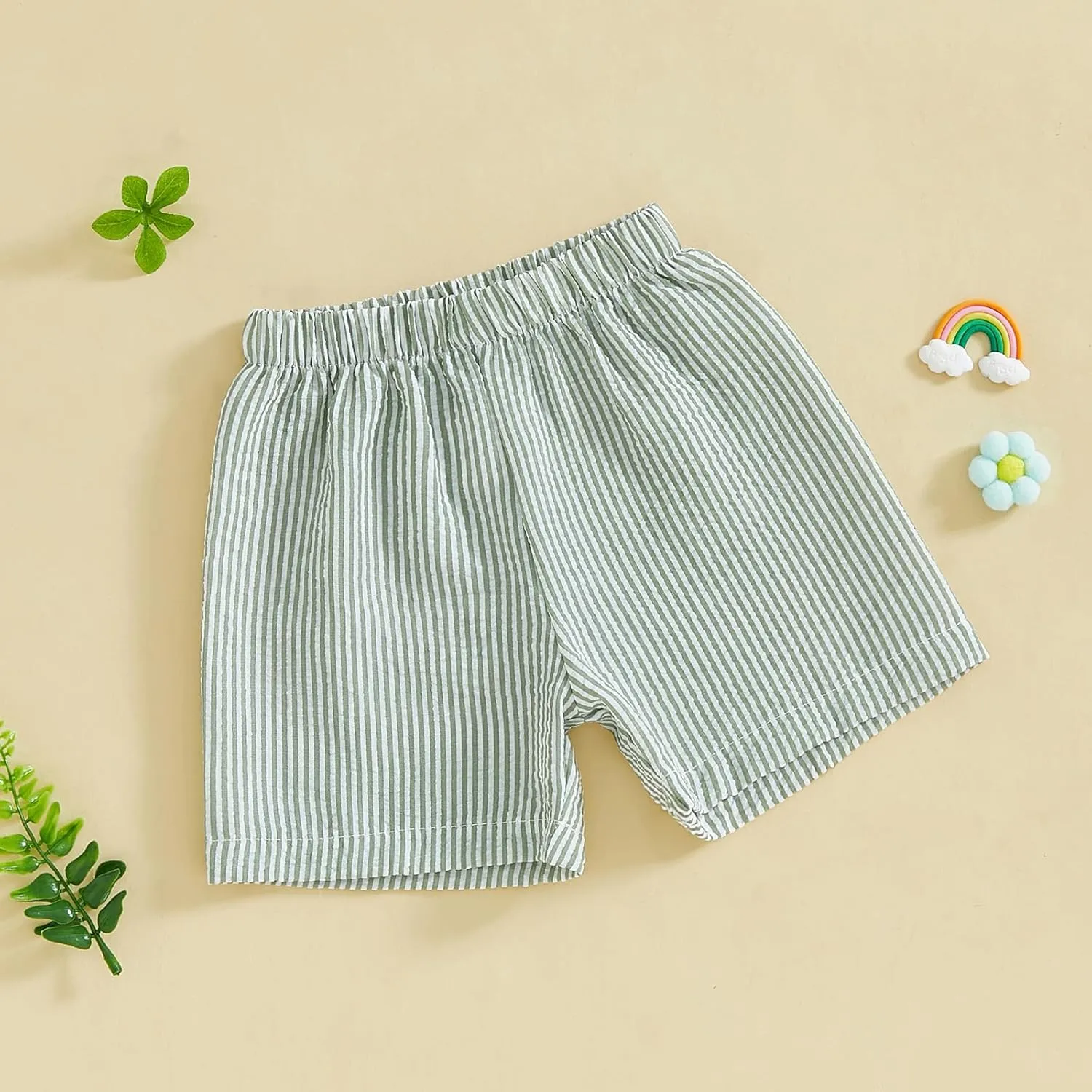 Toddler Baby Boy Girl Shorts Summer Casual Elastic Waist Striped Shorts Pants Boxer Bottoms