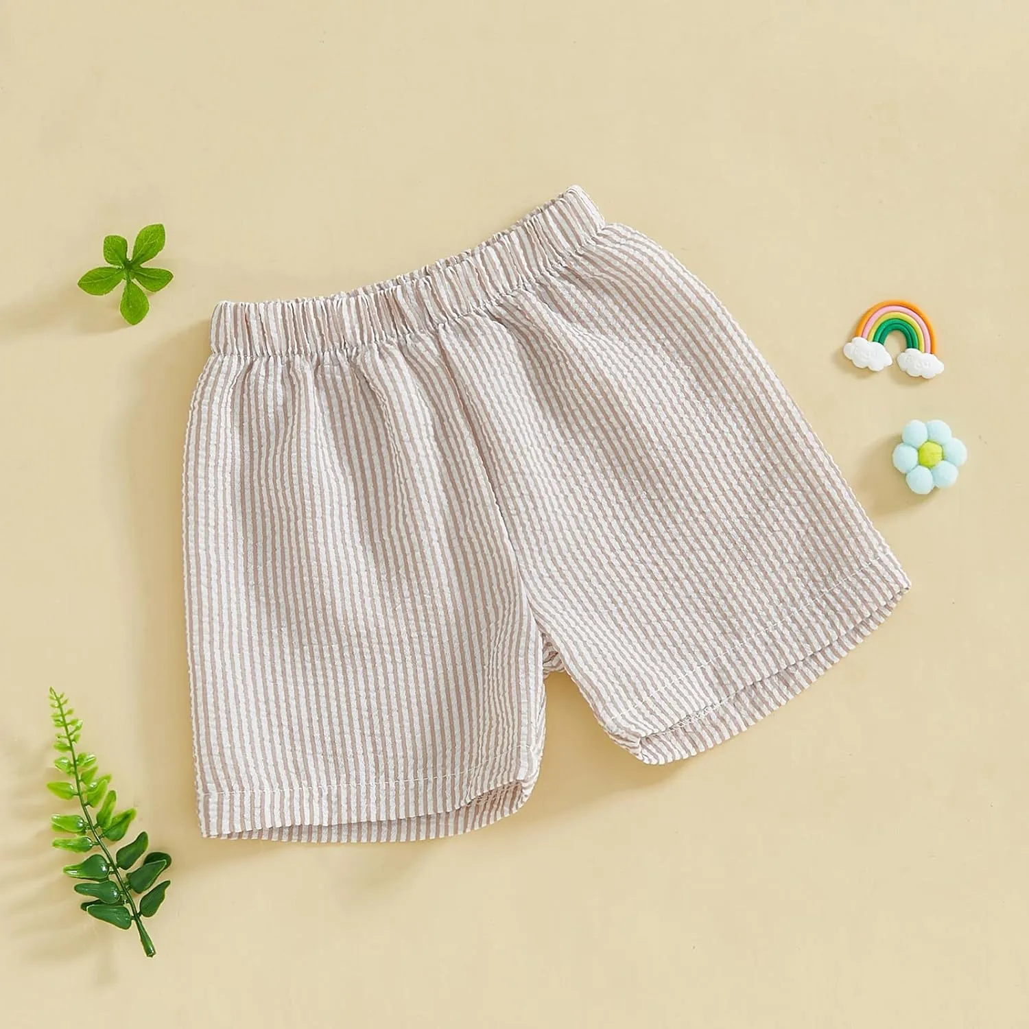 Toddler Baby Boy Girl Shorts Summer Casual Elastic Waist Striped Shorts Pants Boxer Bottoms