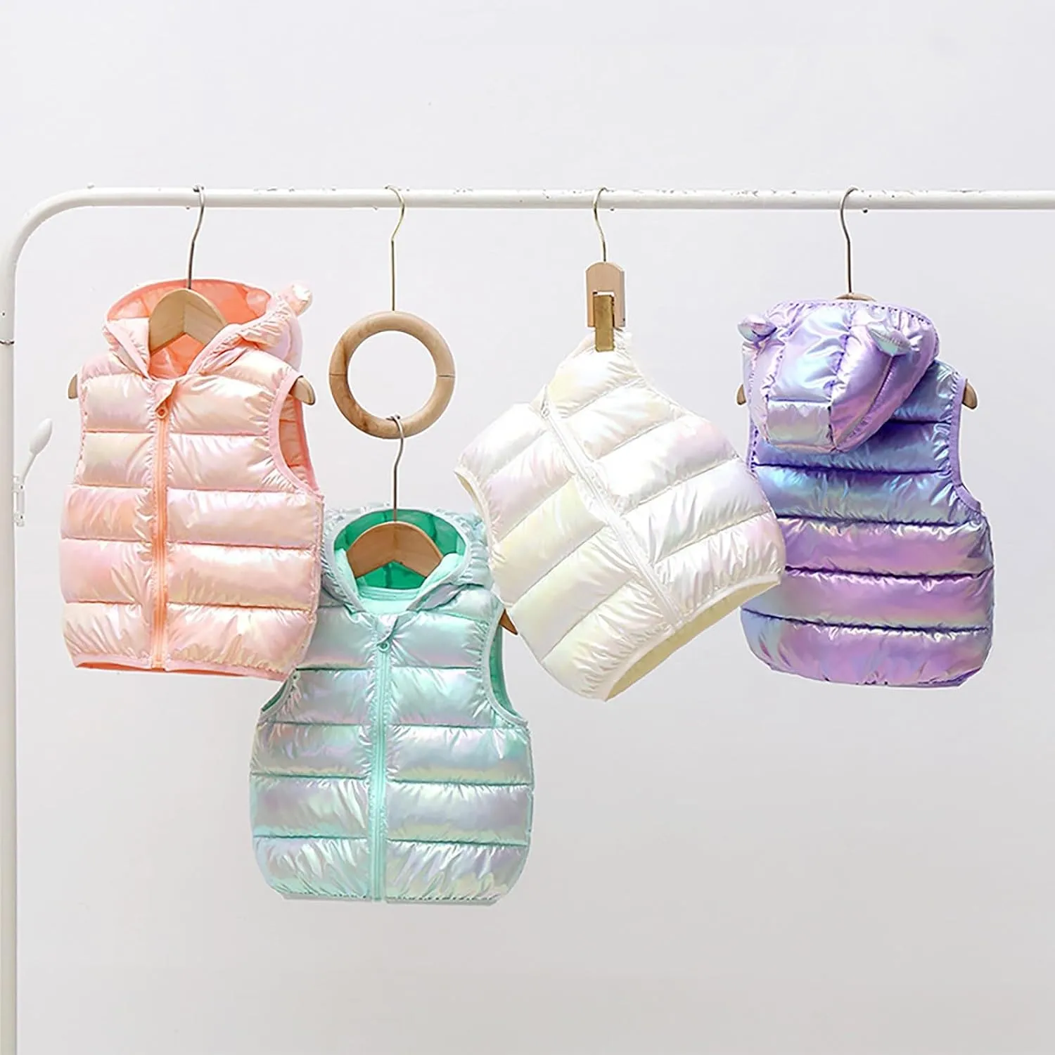 Toddler Baby Warm Vest Outerwear Clothes Unisex Kids Warm Ear Hooded Vest Outerwear Fall Winter Baby Waistcoat