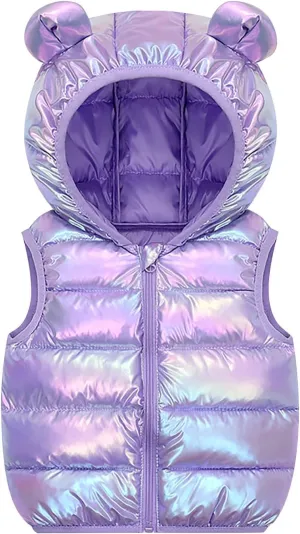 Toddler Baby Warm Vest Outerwear Clothes Unisex Kids Warm Ear Hooded Vest Outerwear Fall Winter Baby Waistcoat