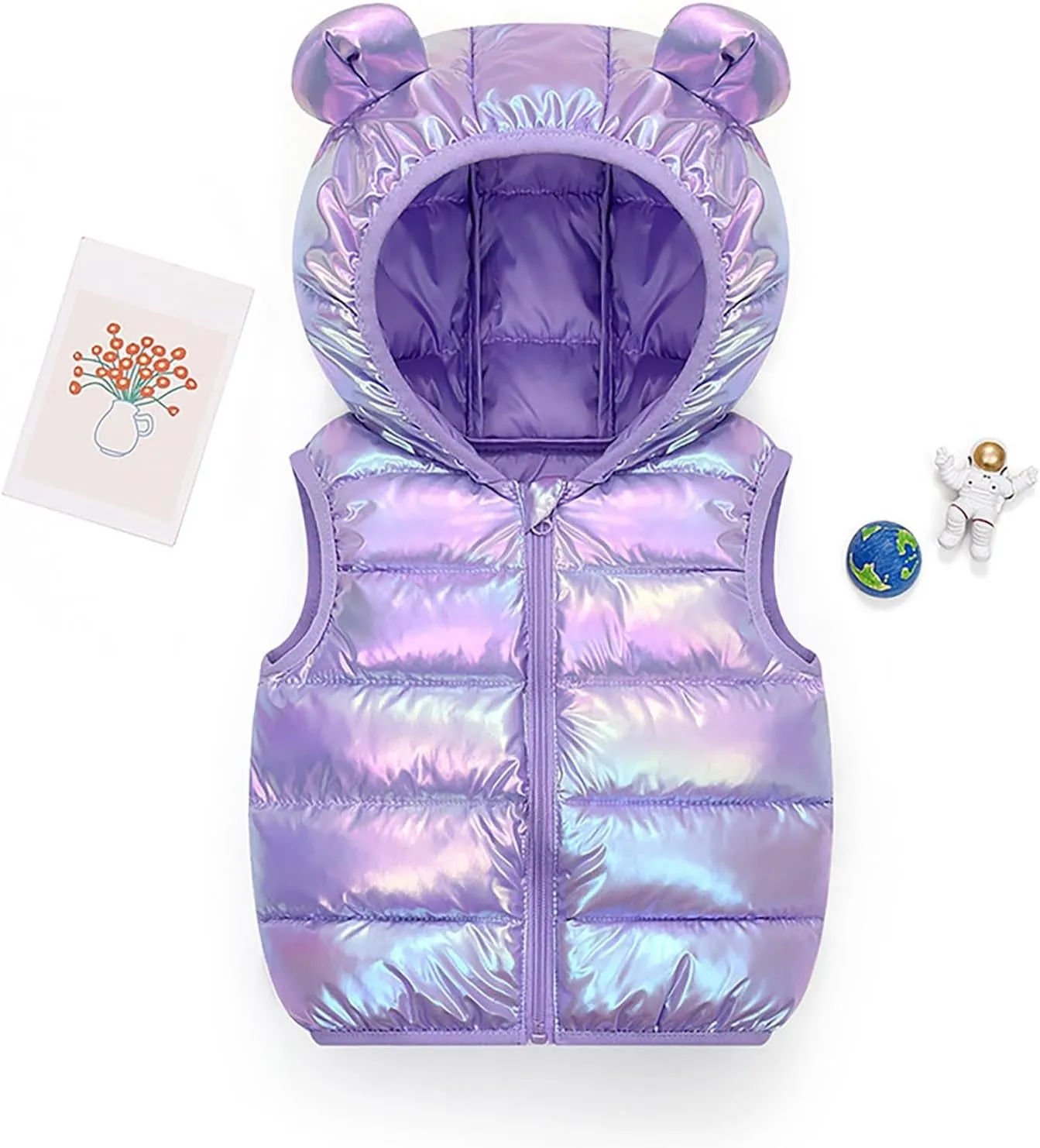 Toddler Baby Warm Vest Outerwear Clothes Unisex Kids Warm Ear Hooded Vest Outerwear Fall Winter Baby Waistcoat