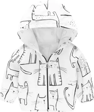 Toddler Boys Girls Hooded Jacket Hoodie Windbreaker Zip Coats Kids Trench Lightweight Windproof Casual Outerwear Jackets