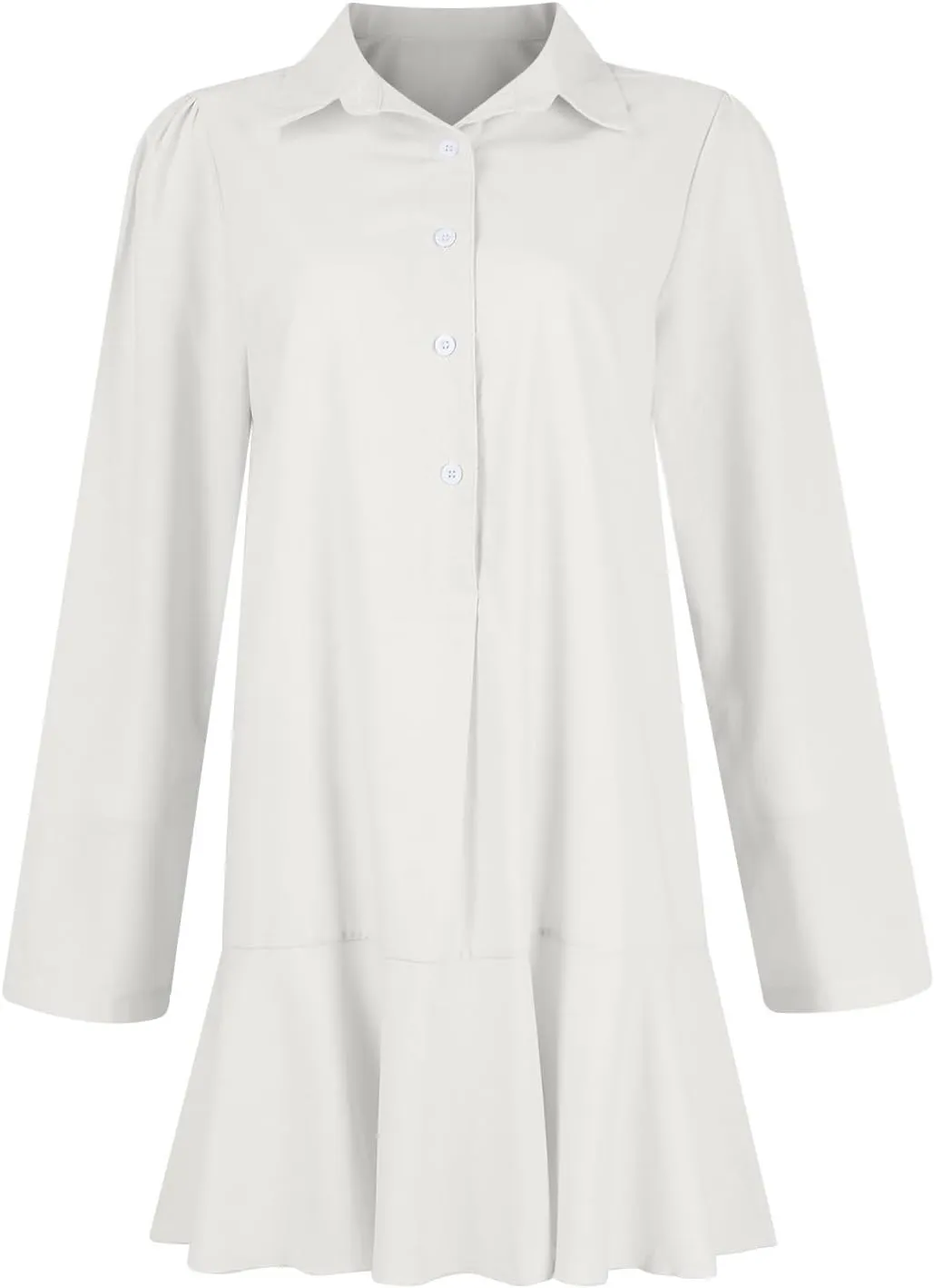 Tshirt Dress Women, Button Up Shirt Dresses with Pockets Round Neck Linen 2024 Oversized Dress, S,5XL