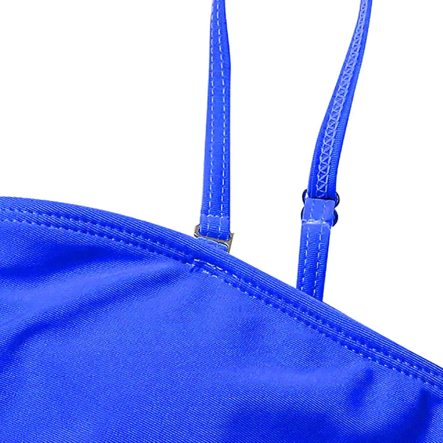 Two Piece Bandeau Tankini Swimsuits for Women Loose Blouson Strapless Swim Top with Bikini Bottom Bathing Suits