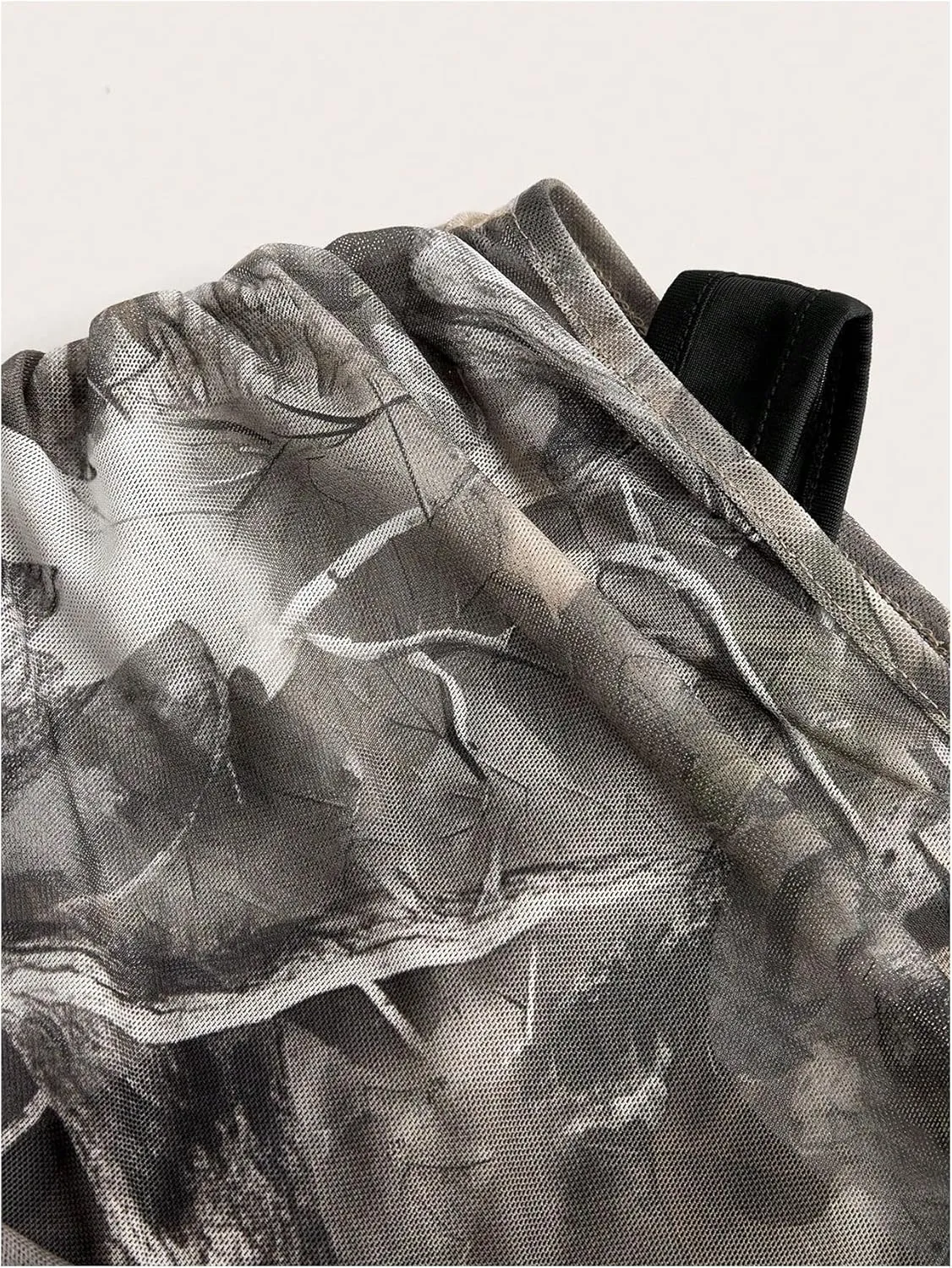 Verdusa Women's Y2k Off Shoulder Tops Tie Dye Mesh Long Flared Sleeve Ruched Crop Shirt Top