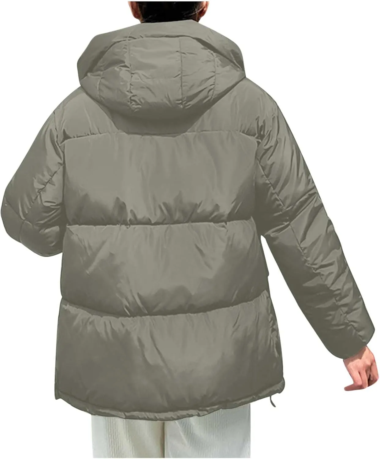 Warm Winter Coats for Women 2024 Trendy Loose Hooded Puffer Jacket Down Coat Puffy Wadded Jackets Overcoat