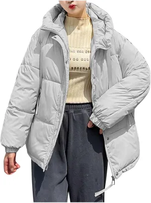 Warm Winter Coats for Women 2024 Trendy Loose Hooded Puffer Jacket Down Coat Puffy Wadded Jackets Overcoat