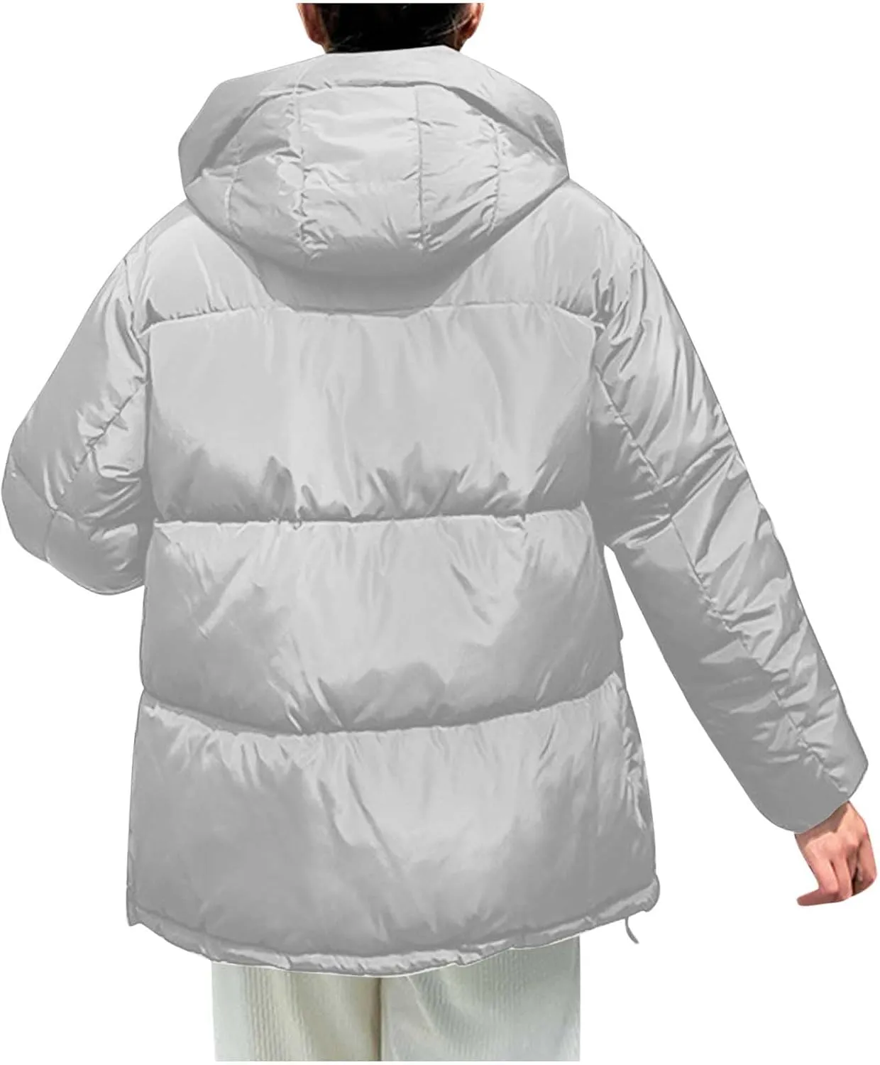 Warm Winter Coats for Women 2024 Trendy Loose Hooded Puffer Jacket Down Coat Puffy Wadded Jackets Overcoat