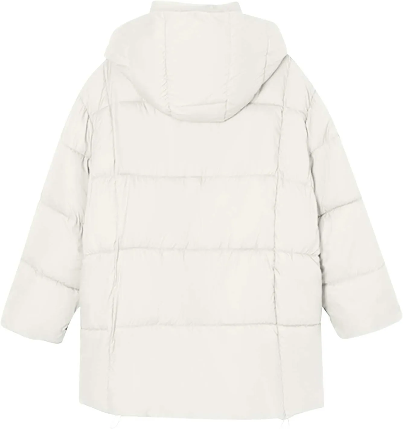 Warm Winter Coats for Women 2025 Trendy Solid Color Hooded Puffer Jacket Down Coat Zipper Puffy Bread Jackets