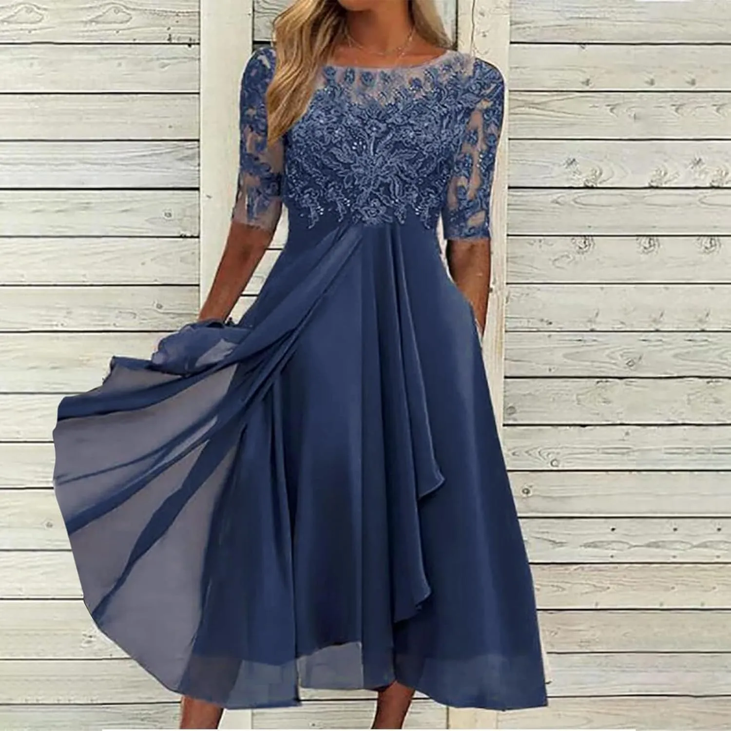 Wedding Guest Dresses for Women V Neck Short Sleeve Elegant Lace Party Gowns 2025 Summer A-line Formal Dress