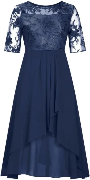 Wedding Guest Dresses for Women V Neck Short Sleeve Elegant Lace Party Gowns 2025 Summer A-line Formal Dress