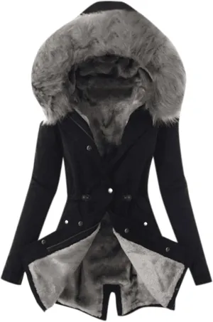 Winter Coats for Women Warm Lamb Wool Coat Mid Length Sherpa Thick Jackets with Hood Parka Jacket