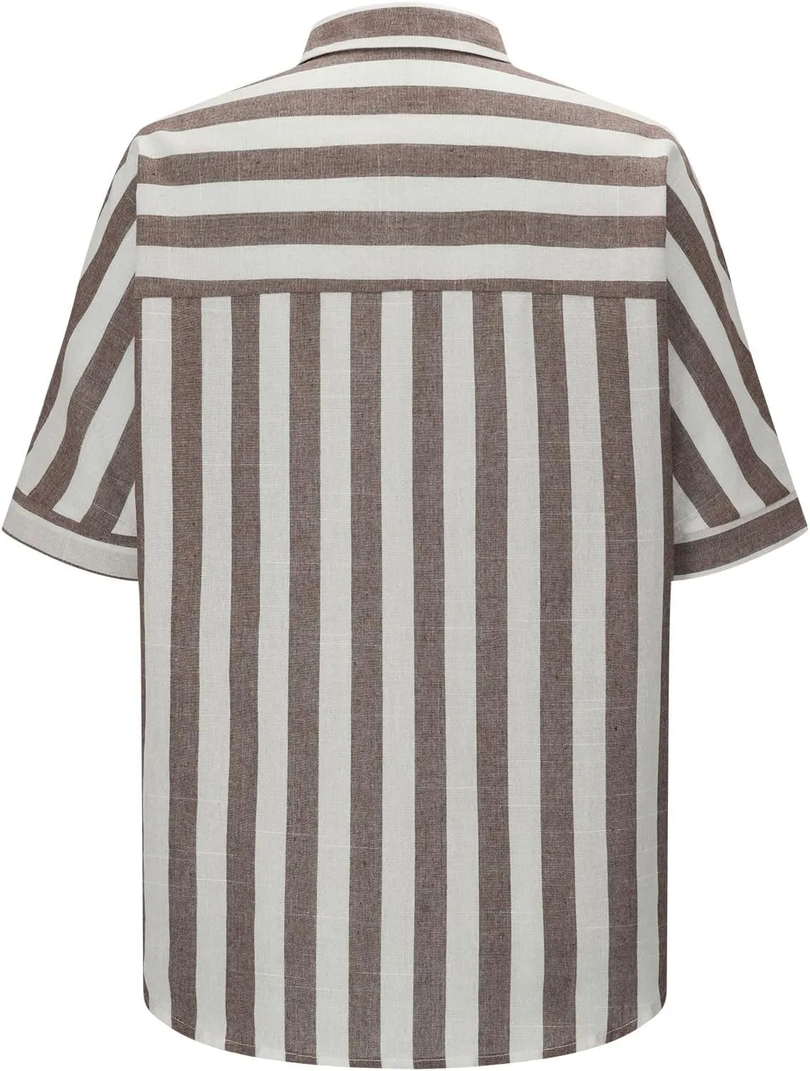 Women Button Down Striped Shirts Cotton Linen Summer Blouse Collared Short Sleeve Comfy Tops Work Office Wear Clothing
