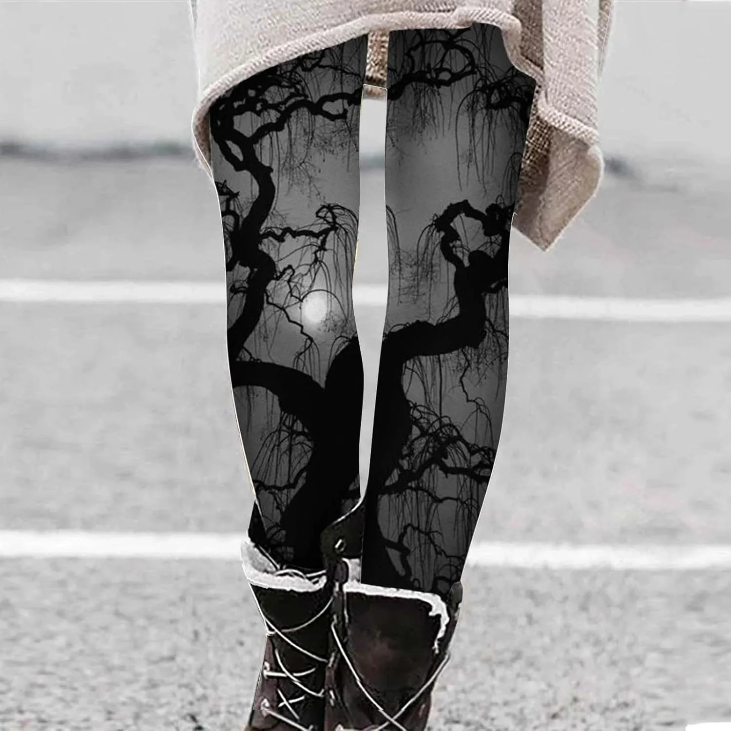 Women Halloween Leggings Halloween Print Collection High Waist Women Striped High Waist Costume Halloween Legging