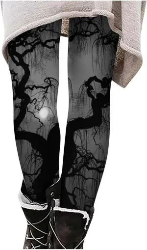 Women Halloween Leggings Halloween Print Collection High Waist Women Striped High Waist Costume Halloween Legging