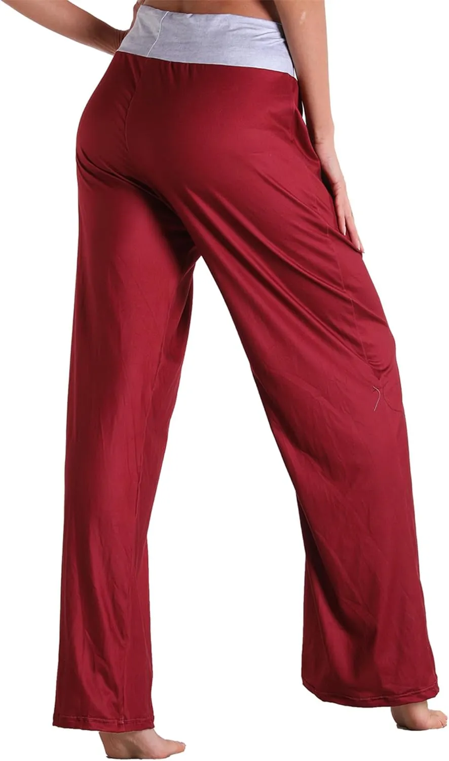 Women Pajama Pants Comfy Lounge Wide Leg Casual Stretch Palazzo Drawstring Pj Bottoms Pants S-3XL