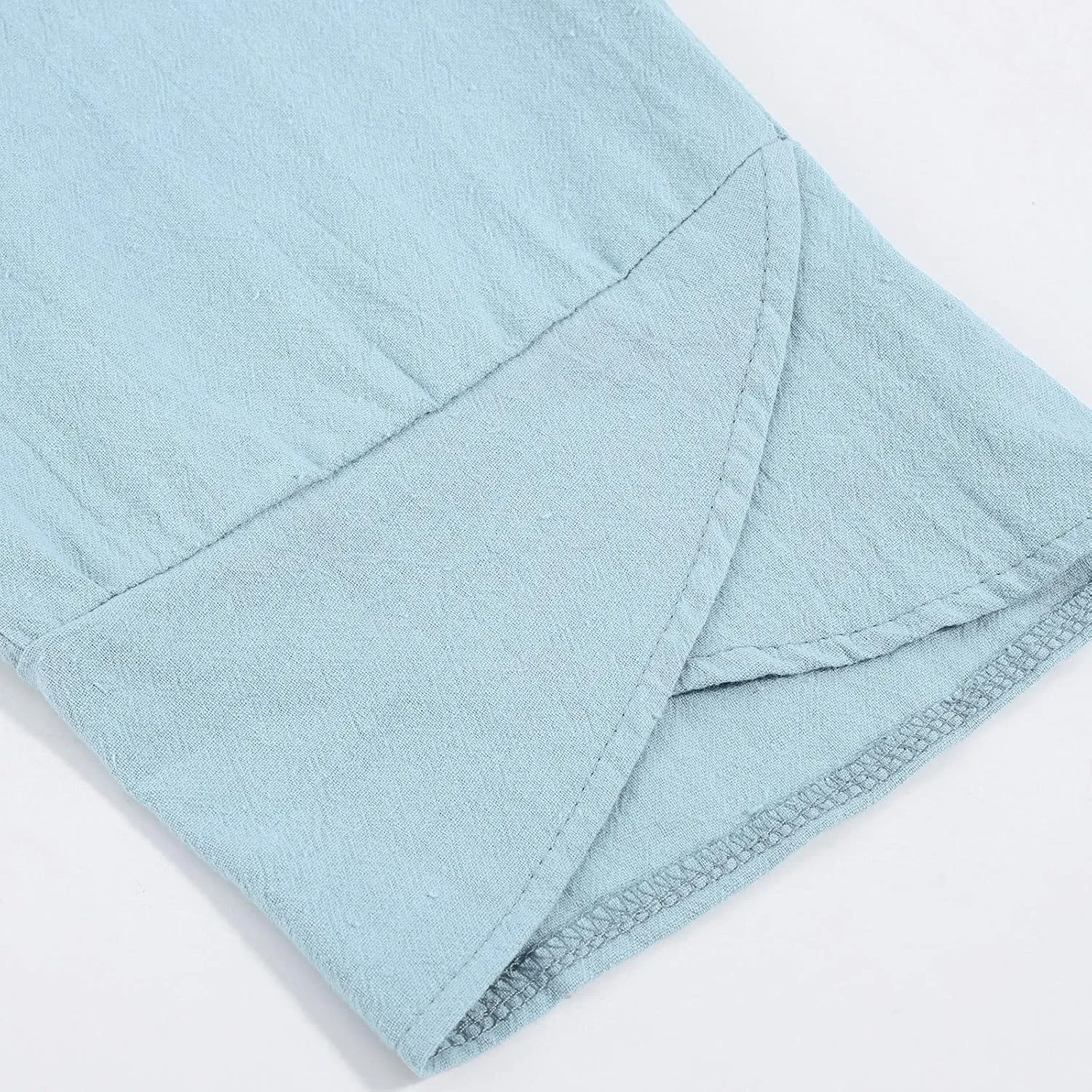 Women Wide Leg Linen Pants Dressy Casual Elastic High Waist Palazzo Pant Comfy Solid Trousers with Pocket