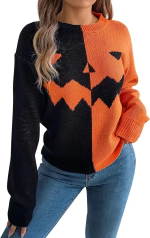 Women's 2024 Fall Fashion Turtleneck Long Sleeve Striped Ribbed Knit Loose Pullover Sweater Tops Crewneck Cozy Tops
