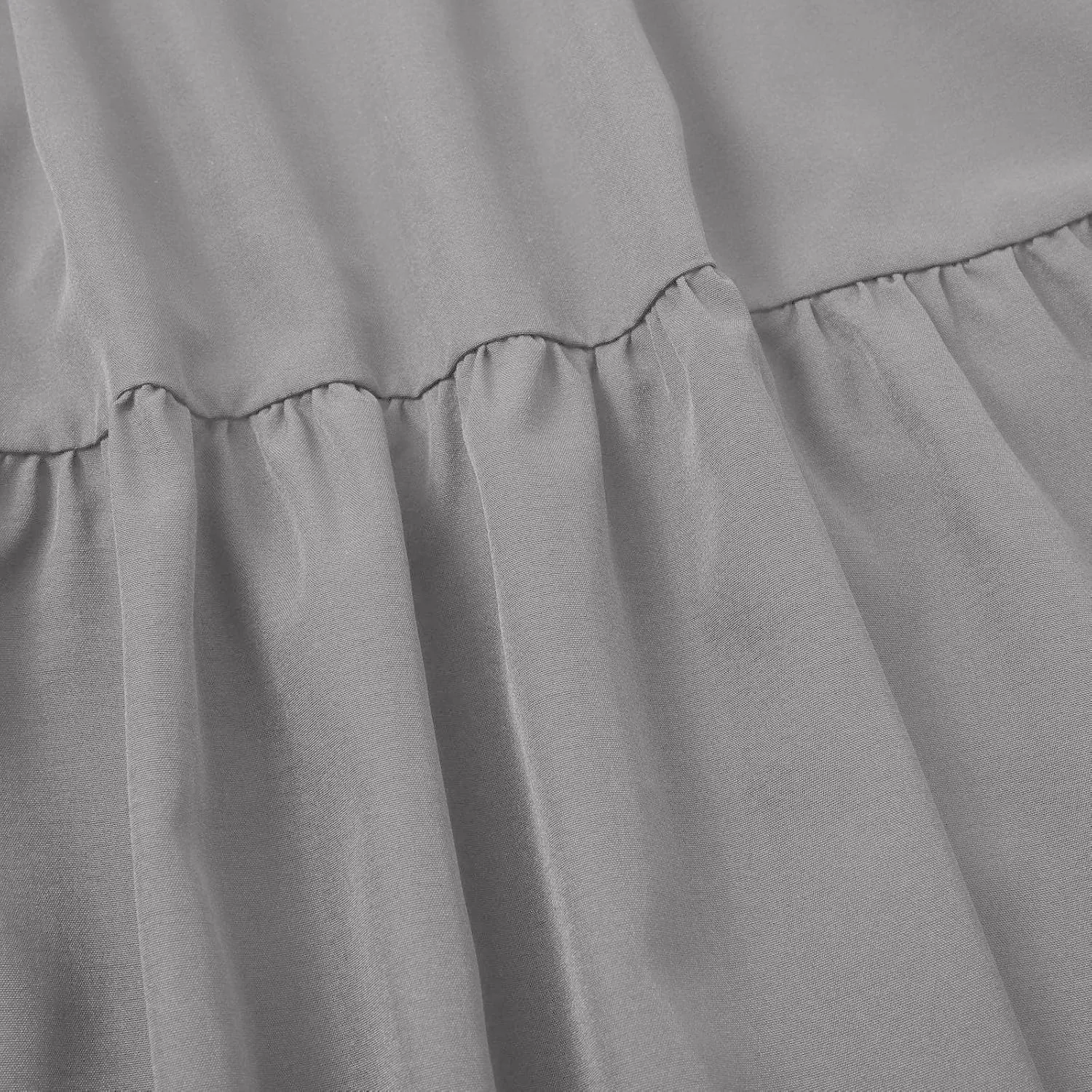 Women’s Boho Elastic High Waist Pleated A-Line Flowy Swing Tiered Maxi Long Skirt Dress with Pockets