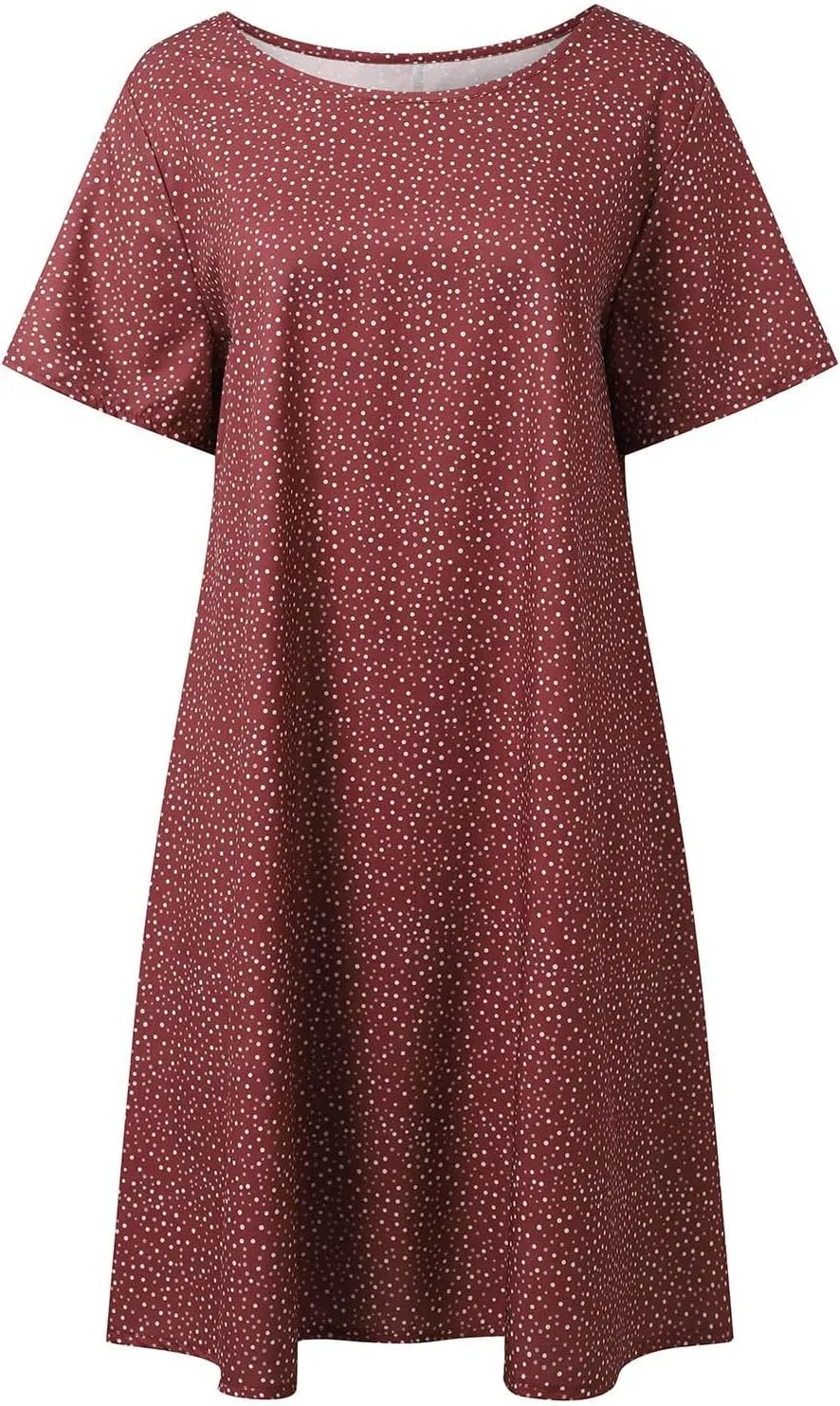 Women's Boho Floral Dress 2025 Summer V Neck Short Sleeve High Waist Hawaiian Maxi Dresses Beach Midi Sundress