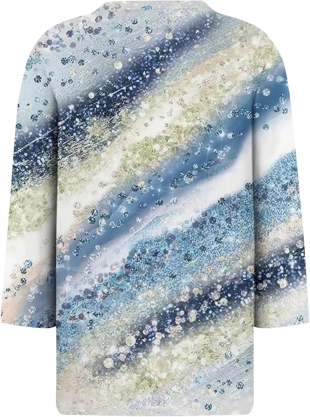 Women's Casual Crew-Neck 3/4 Sleeve Floral Print Loose Blouse Top for Spring Summer Fashion Outfit 2025